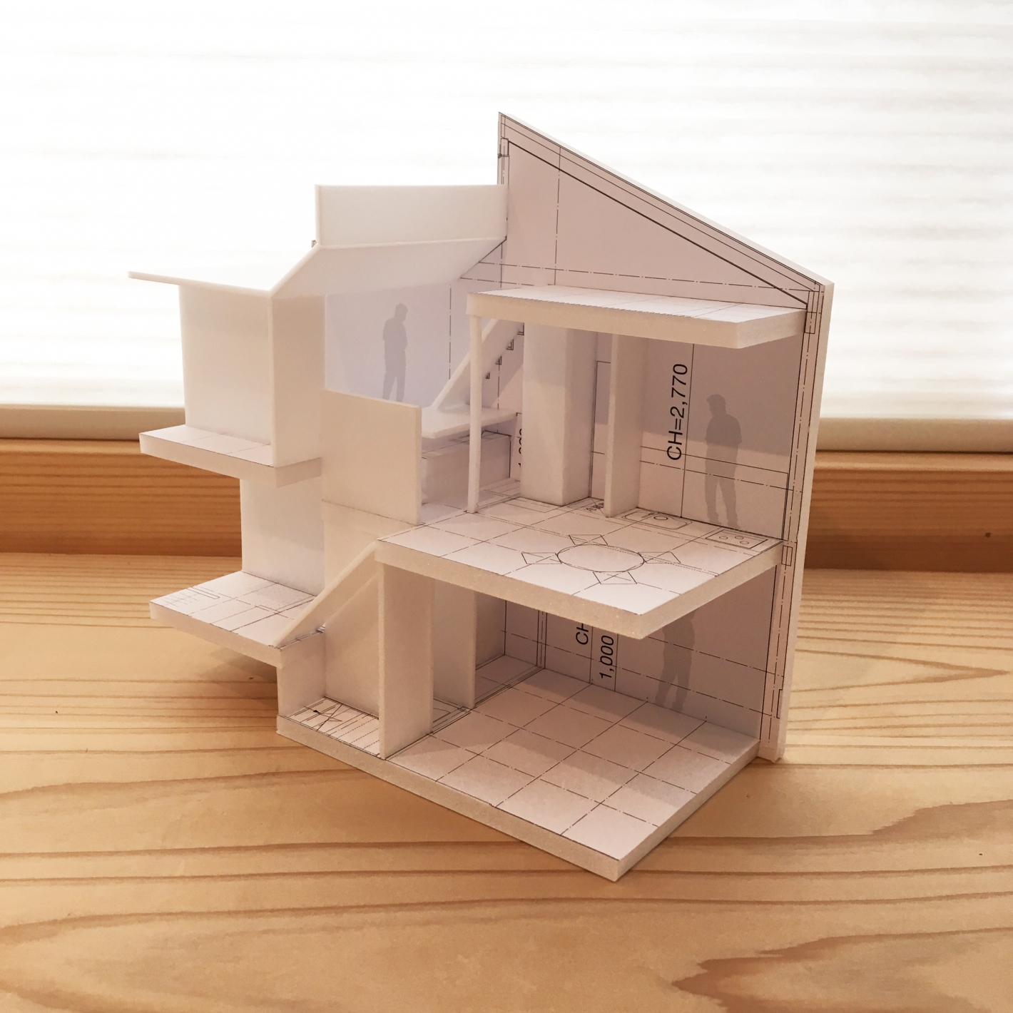 モデルプラン狭小住宅の模型