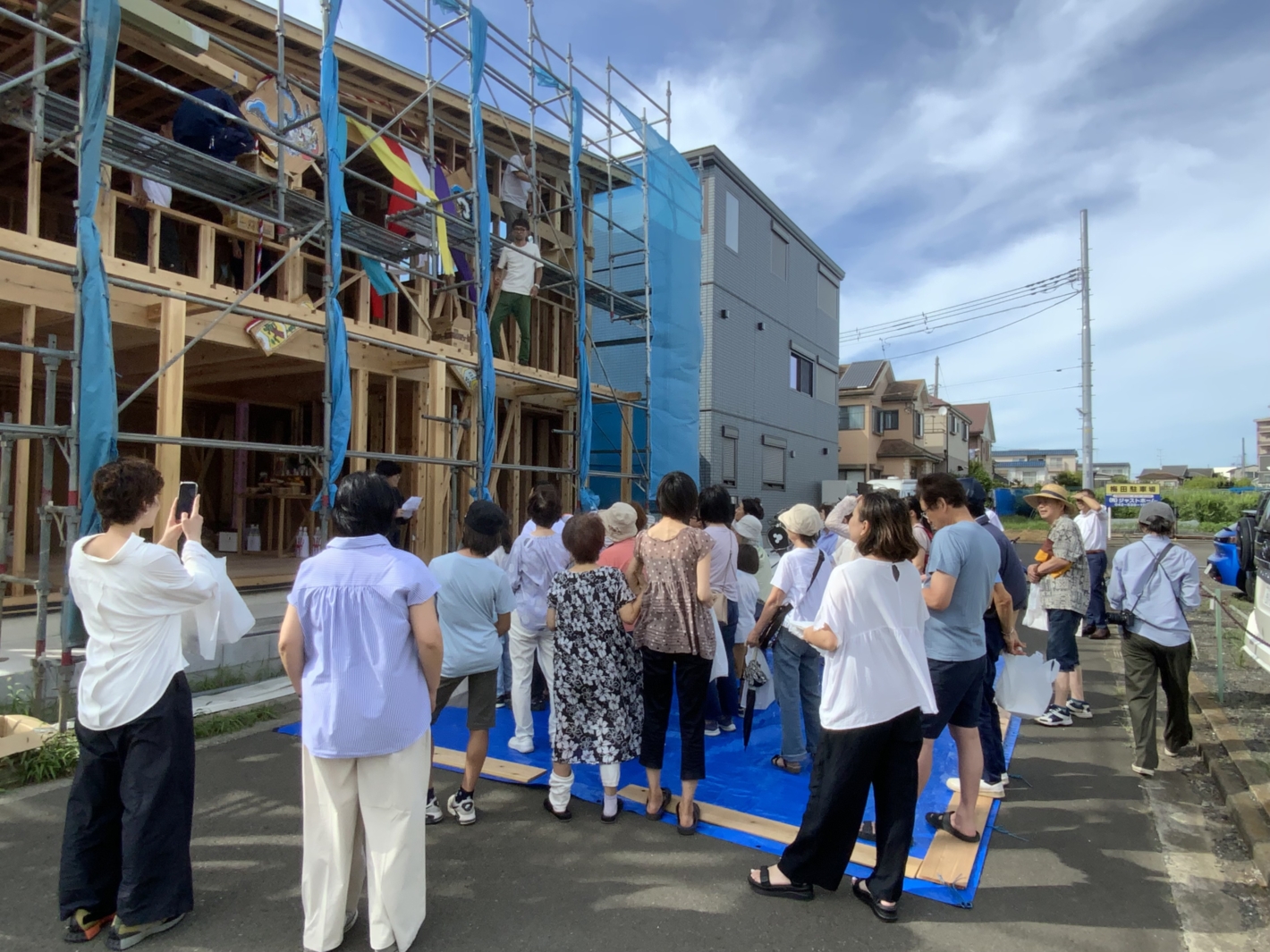 　【新社屋PJ】餅まきも大盛況！上棟式を行いました