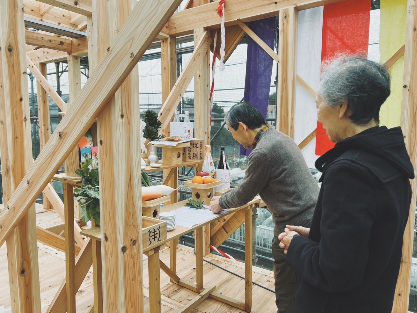 【現場】家族で迎えた上棟式